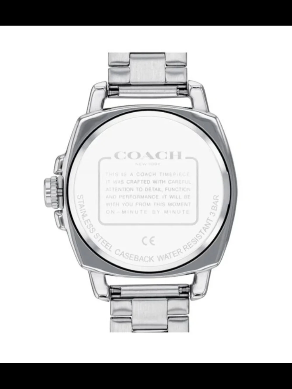 Coach Silver Tone Crystal-Accent Chronograph Watch